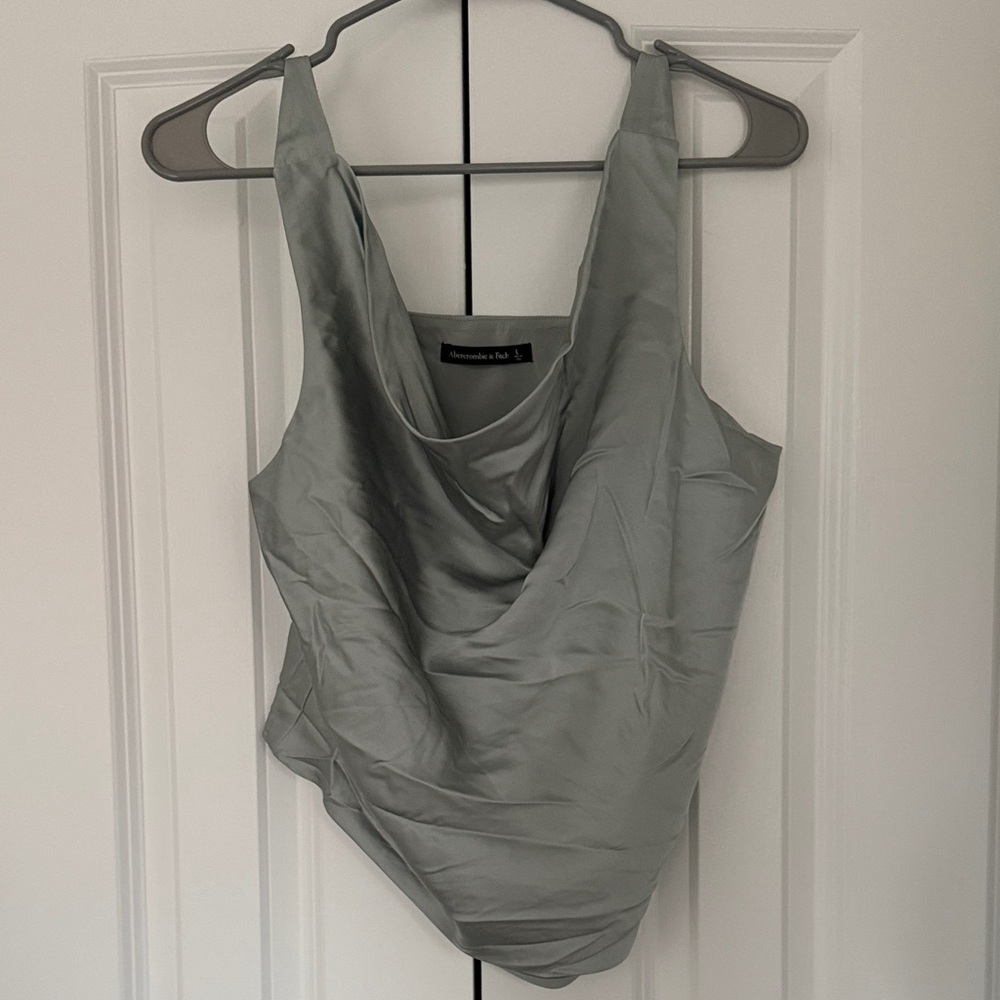 Abercrombie & Fitch Silver Satin Cowl Neck Camisole